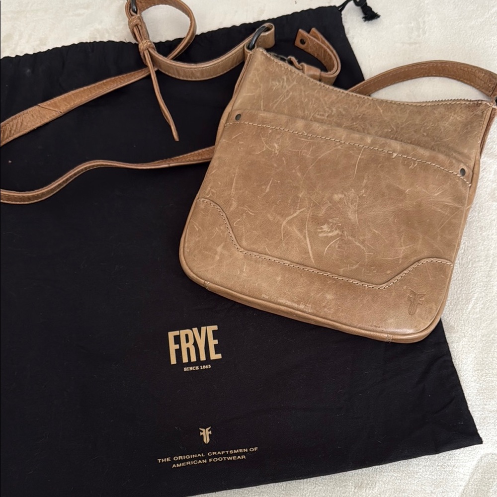 Frye Tan Leather Crossbody Bag